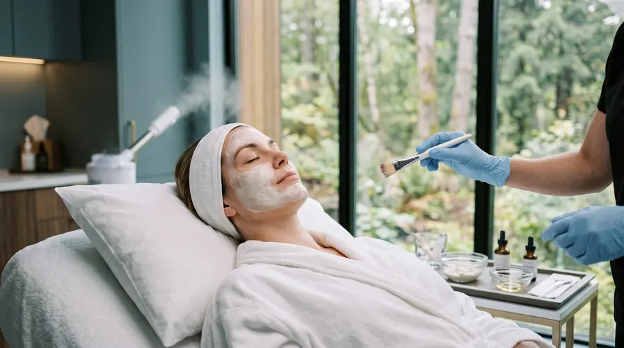 Tretman lica: nanošenje maske četkicom